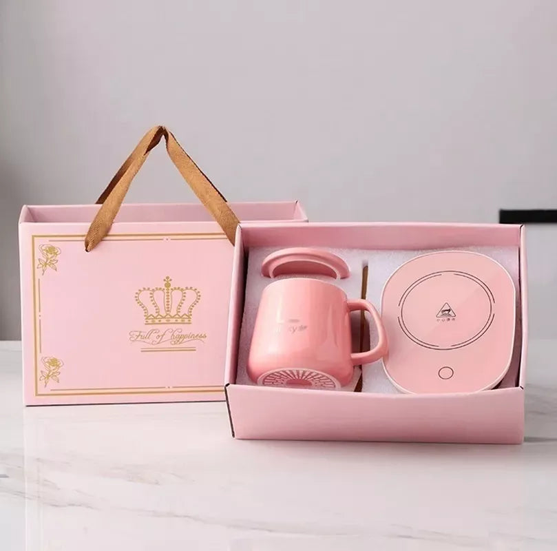 Taza Calentador Electrica Rosa